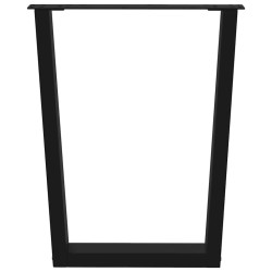 Pieds de table à manger en forme de V, 2 pièces, noir, 70 x (72-73,3) cm, acier 568387568387