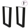 Pieds de table à manger en forme de V, 2 pièces, noir, 70 x (72-73,3) cm, acier 568387568387