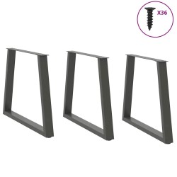 Pieds de table à manger en V 3 pièces Anthracite 70 x (72-73,3) cm Acier 568389568389