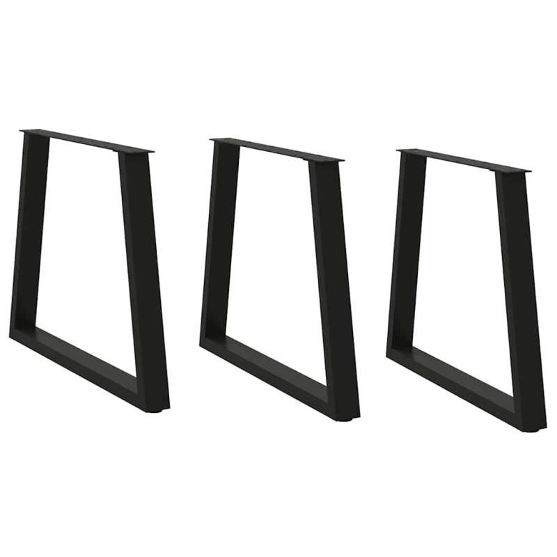 Pieds de table à manger en V 3 pièces Noir 70 x (72-73,3) cm Acier 568390568390