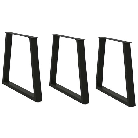 Pieds de table à manger en V 3 pièces Noir 70 x (72-73,3) cm Acier 568390568390