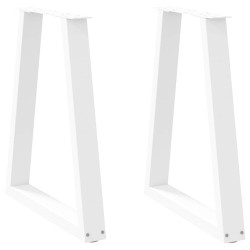 Pieds de table à manger en forme de V, 2 pièces, blanc, 50x(72-73,3) cm, acier 568396568396