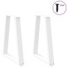 Pieds de table à manger en forme de V, 2 pièces, blanc, 50x(72-73,3) cm, acier 568396568396