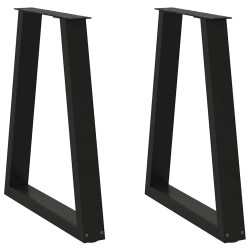 Pieds de table à manger en V 2 pièces Noir 50x(72-73,3) cm Acier 568398568398
