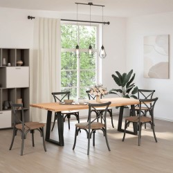 Pieds de table à manger en V 2 pièces Noir 50x(72-73,3) cm Acier 568398568398