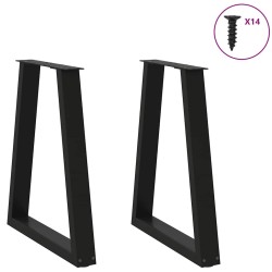 Pieds de table à manger en V 2 pièces Noir 50x(72-73,3) cm Acier 568398568398