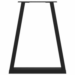 Pieds de table à manger en V 2 pièces Noir 50x(72-73,3) cm Acier 568398568398