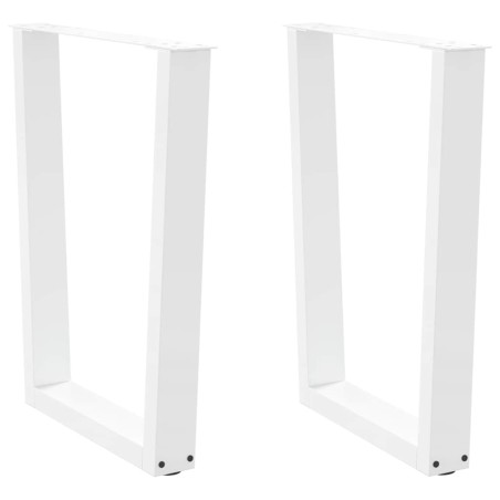 Pieds de table à manger en forme de V, 2 pièces, blanc, 60 x (72-73,3) cm, acier 568399568399
