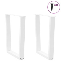 Pieds de table à manger en forme de V, 2 pièces, blanc, 60 x (72-73,3) cm, acier 568399568399