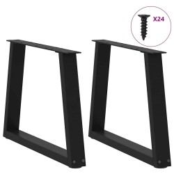Pieds de table basse en forme de V, 2 pièces, noir, 60 x (42-43,3) cm, acier 568401568401