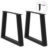 Pieds de table basse en forme de V, 2 pièces, noir, 60 x (42-43,3) cm, acier 568401568401