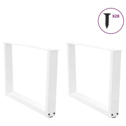 Pieds de table basse en forme de V, 2 pièces, blanc, 70 x (42-43,3) cm, acier 568404568404