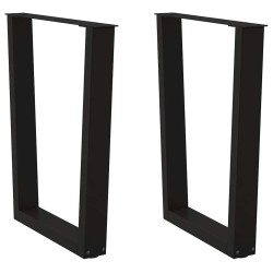 Pieds de table à manger en V 2 pièces Noir 60 x (72-73,3) cm Acier 568405568405