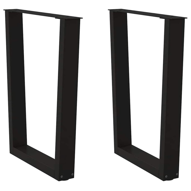 Pieds de table à manger en V 2 pièces Noir 60 x (72-73,3) cm Acier 568405568405