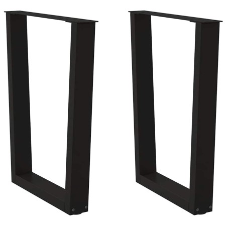 Pieds de table à manger en V 2 pièces Noir 60 x (72-73,3) cm Acier 568405568405