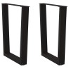Pieds de table à manger en V 2 pièces Noir 60 x (72-73,3) cm Acier 568405568405