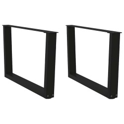 Pieds de table basse en forme de V, 2 pièces, noir, 70 x (42-43,3) cm, acier 568406568406