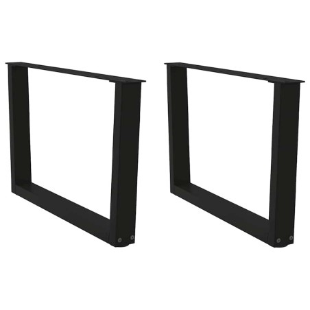 Pieds de table basse en forme de V, 2 pièces, noir, 70 x (42-43,3) cm, acier 568406568406
