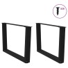Pieds de table basse en forme de V, 2 pièces, noir, 70 x (42-43,3) cm, acier 568406568406
