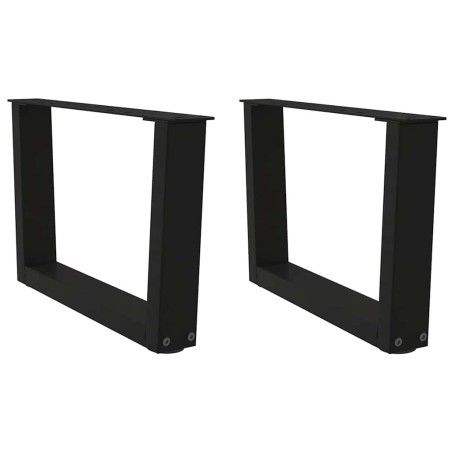 Pieds de table basse en forme de V, 2 pièces, noir, 60 x (30-31,3) cm, acier 568410568410