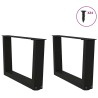 Pieds de table basse en forme de V, 2 pièces, noir, 60 x (30-31,3) cm, acier 568410568410