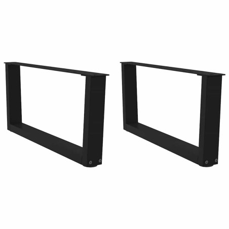 Pieds de table basse en forme de V, 2 pièces, noir, 70 x (30-31,3) cm, acier 568413568413