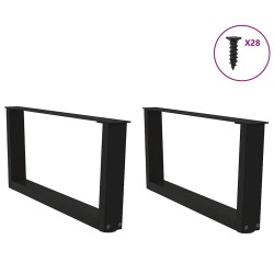 Pieds de table basse en forme de V, 2 pièces, noir, 70 x (30-31,3) cm, acier 568413568413
