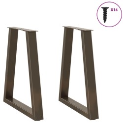 Pieds de table à manger en forme de V 2 pièces Acier naturel 50 x (72-73,3) cm Acier 568414568414
