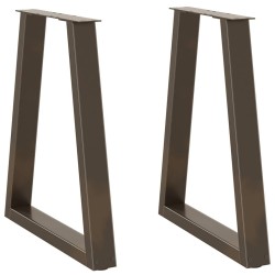 Pieds de table à manger en forme de V, 2 pièces, acier naturel, 60 x (72-73,3) cm 568417568417