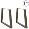 Pieds de table à manger en forme de V, 2 pièces, acier naturel, 100 x (72-73,3) cm 568418568418