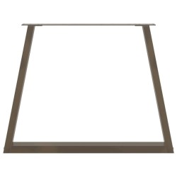 Pieds de table à manger en forme de V, 2 pièces, acier naturel, 100 x (72-73,3) cm 568418568418