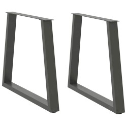 Pieds de table à manger en forme de V, 2 pièces, anthracite, 80 x (72-73,3) cm, acier 568421568421