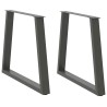 Pieds de table à manger en forme de V, 2 pièces, anthracite, 80 x (72-73,3) cm, acier 568421568421