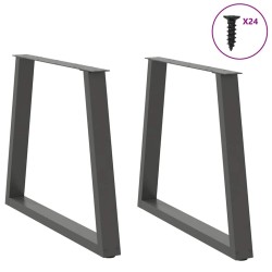 Pieds de table à manger en forme de V, 2 pièces, anthracite, 80 x (72-73,3) cm, acier 568421568421