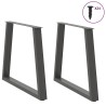 Pieds de table à manger en forme de V, 2 pièces, anthracite, 80 x (72-73,3) cm, acier 568421568421