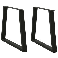 Pieds de table à manger en forme de V, 2 pièces, noir, 70 x (72-73,3) cm, acier 568422568422