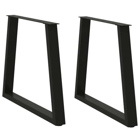 Pieds de table à manger en forme de V, 2 pièces, noir, 70 x (72-73,3) cm, acier 568422568422