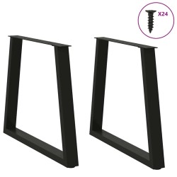 Pieds de table à manger en forme de V, 2 pièces, noir, 70 x (72-73,3) cm, acier 568422568422