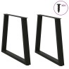 Pieds de table à manger en forme de V, 2 pièces, noir, 70 x (72-73,3) cm, acier 568422568422