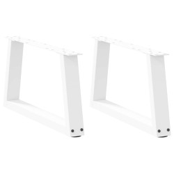 Pieds de table basse en forme de V, 2 pièces, blanc, 70 x (30-31,3) cm, acier 568423568423