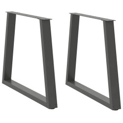 Pieds de table à manger en forme de V, 2 pièces, anthracite, 70 x (72-73,3) cm, acier 568425568425