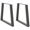 Pieds de table à manger en forme de V, 2 pièces, anthracite, 70 x (72-73,3) cm, acier 568425568425