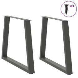 Pieds de table à manger en forme de V, 2 pièces, anthracite, 70 x (72-73,3) cm, acier 568425568425