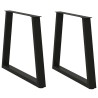 Pieds de table à manger en V 2 pièces Noir 80 x (72-73,3) cm Acier 568426568426