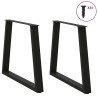 Pieds de table à manger en V 2 pièces Noir 80 x (72-73,3) cm Acier 568426568426