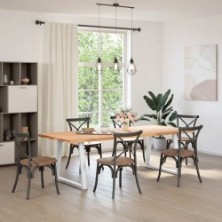 Pieds de table à manger en forme de V, 2 pièces, blanc, 80 x (72-73,3) cm, acier 568427568427