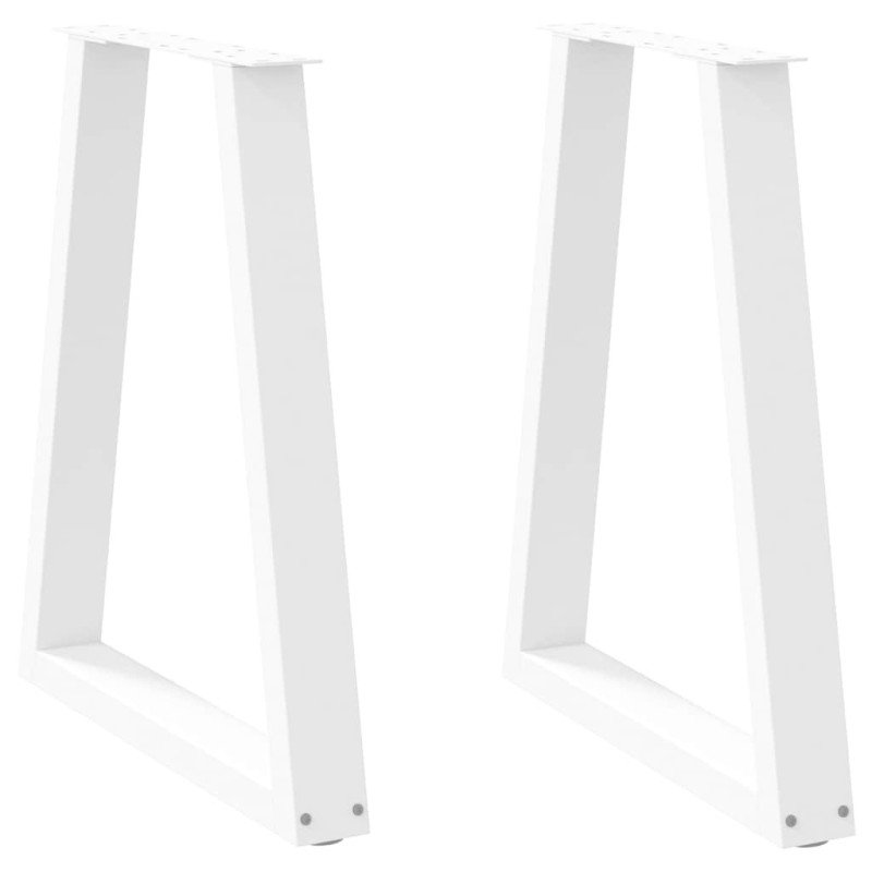Pieds de table à manger en forme de V, 2 pièces, blanc, 60 x (72-73,3) cm, acier 568428568428