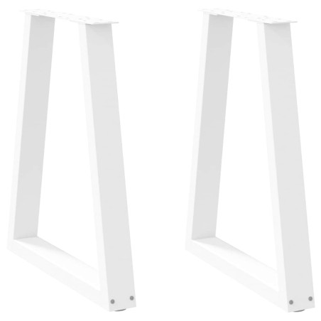 Pieds de table à manger en forme de V, 2 pièces, blanc, 60 x (72-73,3) cm, acier 568428568428