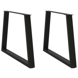 Pieds de table à manger en forme de V, 2 pièces, noir, 100 x (72-73,3) cm, acier 568430568430