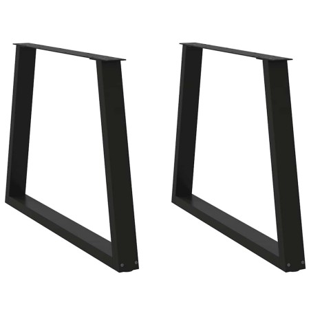 Pieds de table à manger en forme de V, 2 pièces, noir, 100 x (72-73,3) cm, acier 568430568430